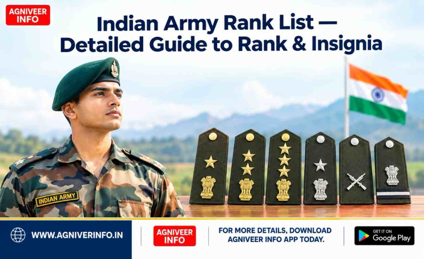 INDIAN ARMY RANK STRUCTURE: A DETAILED GUIDE TO RANKS & INSIGNIA
